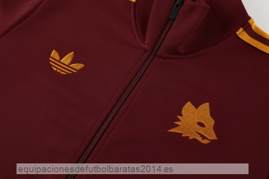 Nuevo Conjunto Completo Ropa Deportiva Con Cremallera Larga AS Roma 23/24 Rojo Negro Baratas